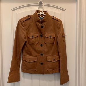 Camel color leather jacket